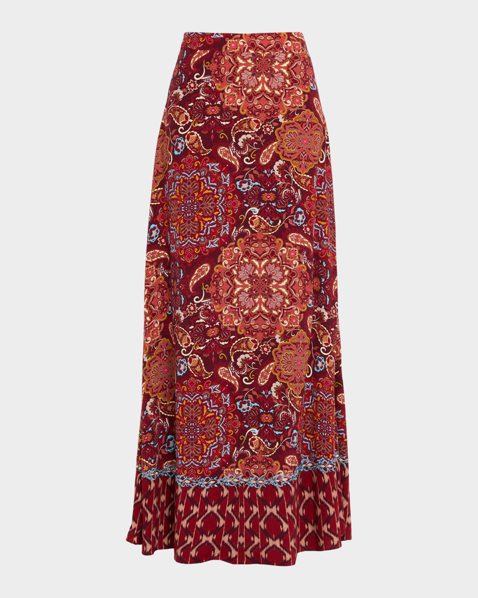 Raelynn Medallion-Print Maxi Skirt